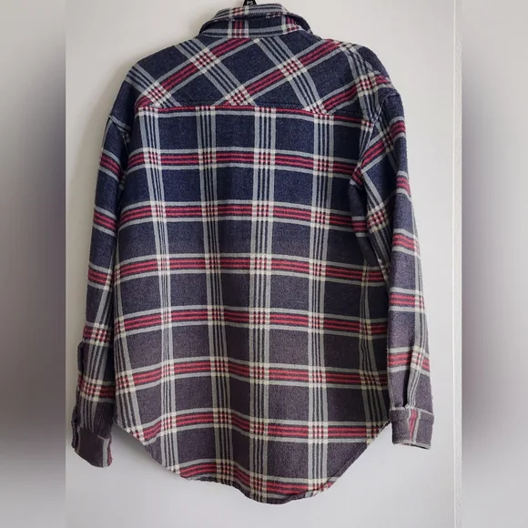 ECOTÉ |  Women's Heavy Flannel Shirt |  Long Sleeve | Snaps Faded Design | M/L - Picture 2 of 6
